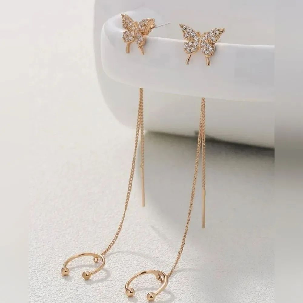 Butterfly Drop Earrings - Picture 3 of 3